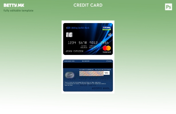 Шаблон за мастер картички во модерен стил Узбекистан Qishloq Qurilish Bank